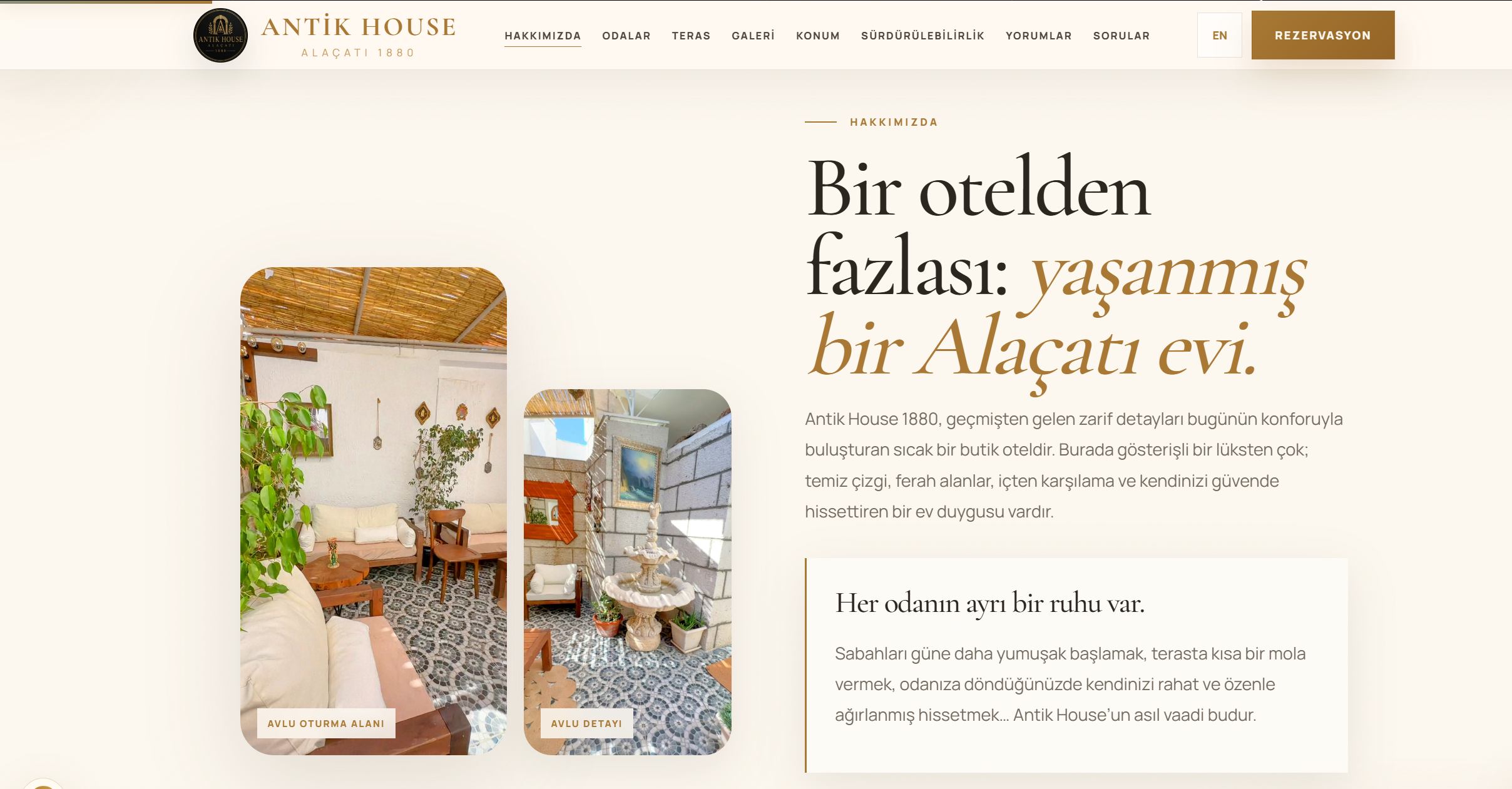 Antik House 1880 — Alaçatı butik otel dijital görünürlük modeli